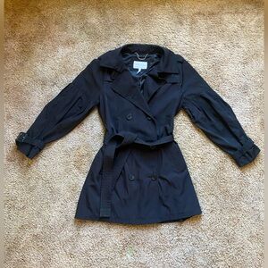 BCBGeneration Double Breasted Belted Black Trenchcoat Women’s Size Medium Spring